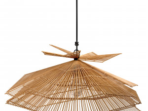 Franck Pendant Lamp Natural Rattan Medium 3D-Modell