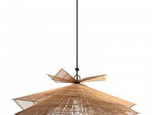 Franck Pendant Lamp Natural Rattan Medium 3D-Modell