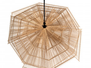 Franck Pendant Lamp Natural Rattan Medium 3D-Modell