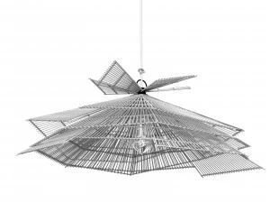 Franck 吊灯天然藤条中号 3D 模型