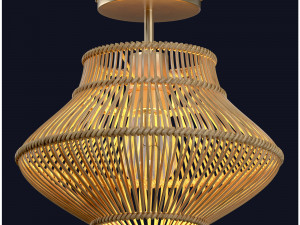 Neher Rattan Semi Flush Mount 3D Model