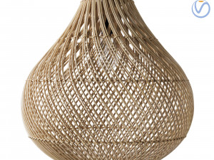 Bottle Pendant Natural Wicker Lamp Modelo 3D