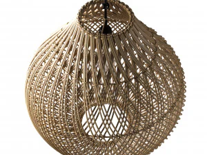 Bottle Pendant Natural Wicker Lamp 3D Model