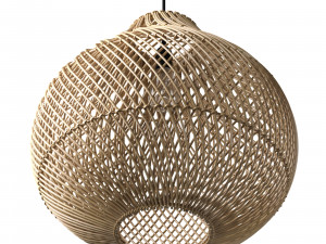 Bottle Pendant Natural Wicker Lamp Modelo 3D