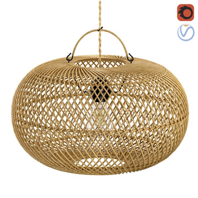 Wholly Pendant Ceiling bamboo lamp Natural Modelo 3D .c4d .max .obj .3ds .fbx .stl .blend 