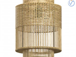 Candeeiro pendente colonial de bambu Bazar Bizar Modelo 3D