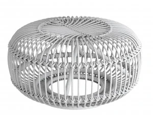 Mid century wicker rattan pouf Italy 1950s 3D Model