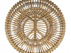 Mid century wicker rattan pouf Italy 1950s 3D Model