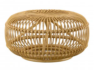 Mid century wicker retro rattan pouf Italy 1950s 3D Model