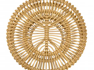 Mid century wicker retro rattan pouf Italy 1950s 3D Model