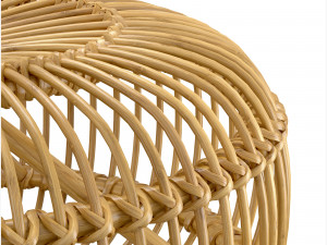 Mid century wicker retro rattan pouf Italy 1950s 3D 模型