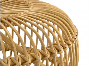 Mid century wicker retro rattan pouf Italy 1950s 3D Model