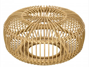 Mid century wicker retro rattan pouf Italy 1950s 3D 模型