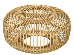 Mid century wicker retro rattan pouf Italy 1950s 3D Model