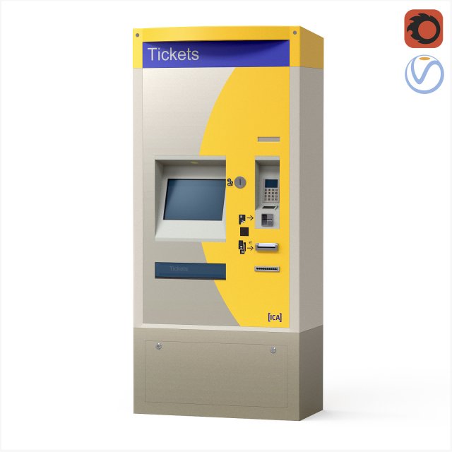 Biletomat ticket validation card payment machine Modèle 3D .c4d .max .obj .3ds .fbx .stl .blend 