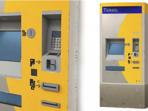 Biletomat ticket validation card payment machine aged 3D Модель