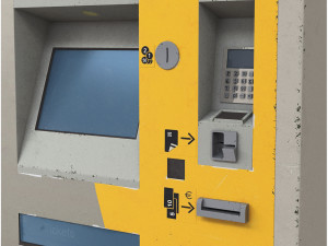 Biletomat ticket validation card payment machine aged 3D Model