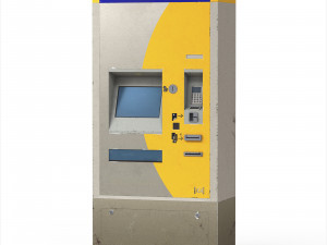 Biletomat ticket validation card payment machine aged 3D Model