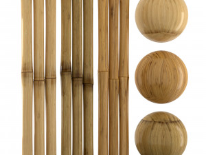 3 Realistic bamboo materials set 3D मॉडल