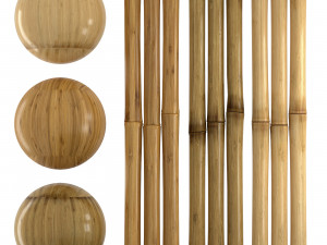 3 Realistic bamboo materials set 3D मॉडल