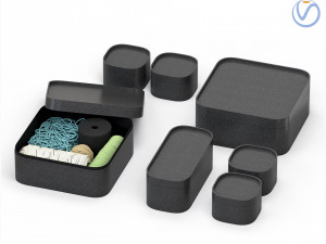 Black plastic sewing kit organizer in boxes 3D Model
