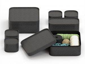 Black plastic sewing kit organizer in boxes Modelo 3D