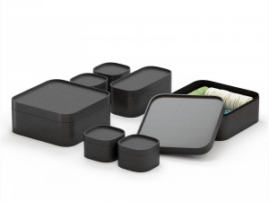 Black plastic sewing kit organizer in boxes Modelo 3D