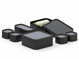 Black plastic sewing kit organizer in boxes Modelo 3D