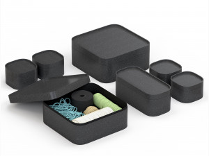 Black plastic sewing kit organizer in boxes Modelo 3D