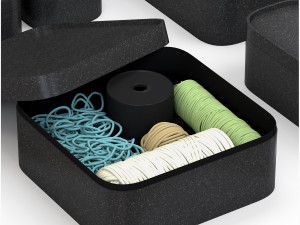 Black plastic sewing kit organizer in boxes Modelo 3D
