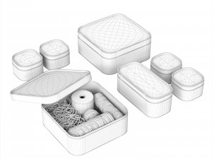 Black plastic sewing kit organizer in boxes Modelo 3D