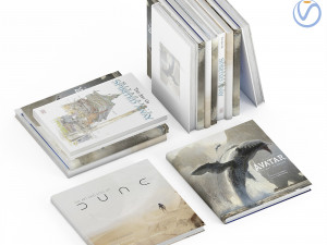 Set of books 3 books Avatar Dune Miyazaki Modello 3D