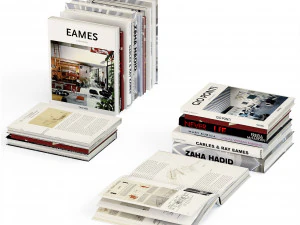 Set of books 6 books and open version 3D Model