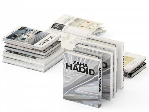 Set of books 6 books and open version Model 3D