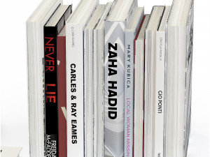 Set of books 6 books and open version Model 3D