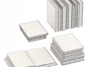 Set of books 6 books and open version 3D Model