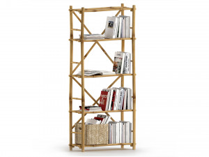 Natural Bamboo bookshelf store 3D मॉडल