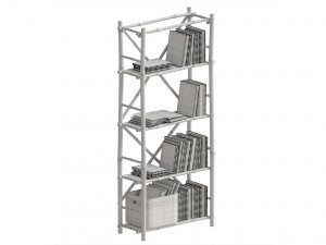 Natural Bamboo bookshelf store 3D-Modell