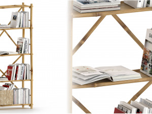 Natural Bamboo bookshelf store 3D-Modell