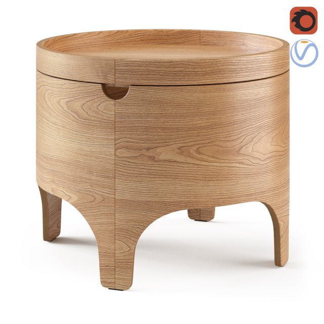 Octavia cabinet nightstand loft furniture round little minimalistic simple design oval cu Modelo 3D .c4d .max .obj .3ds .fbx .stl .blend 