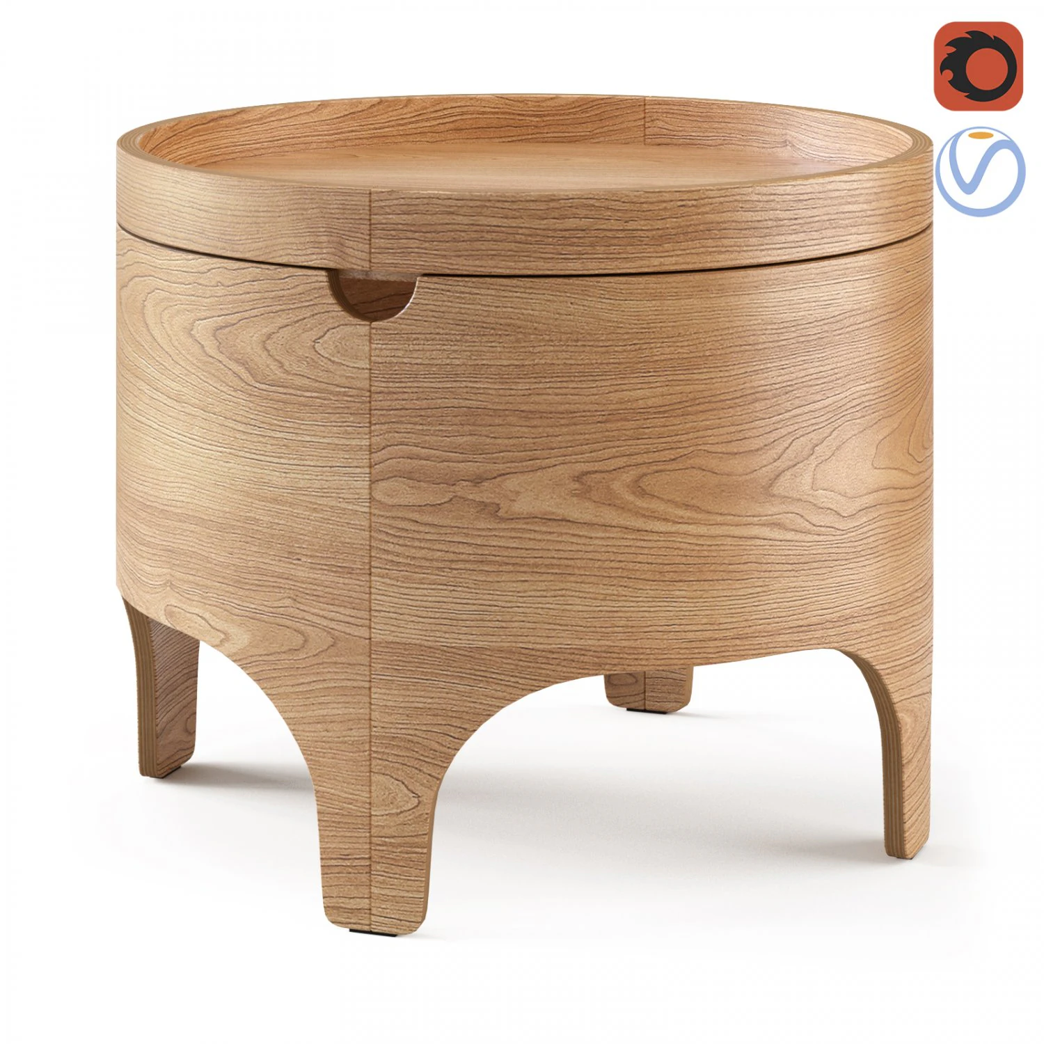 Octavia cabinet nightstand loft furniture round little minimalistic simple design oval cu 3D Model .c4d .max .obj .3ds .fbx .stl .blend 