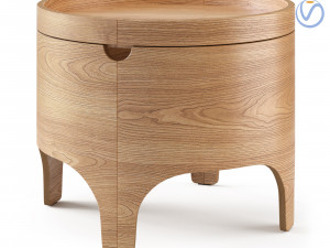 Octavia cabinet nightstand loft furniture round little minimalistic simple design oval cu 3D Model
