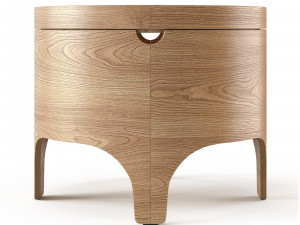Octavia cabinet nightstand loft furniture round little minimalistic simple design oval cu Modelo 3D