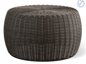 Resin Wicker Footstool Ottoman 3D Model