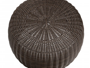 Resin Wicker Footstool Ottoman 3D Model