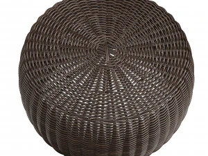 Resin Wicker Footstool Ottoman 3D Model