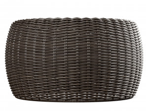 Resin Wicker Footstool Ottoman 3D Model