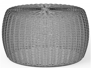 Resin Wicker Footstool Ottoman 3D Model
