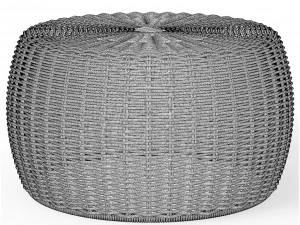 Resin Wicker Footstool Ottoman 3D Model
