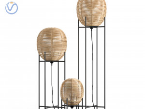 Wicker bulb Sari floor table lamp 3D-Modell